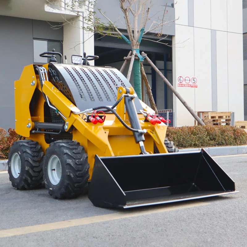 

China Hot Sale Mini Wheel Loader Euro 5 CE EPA Engine 4 Wheels Drive Diesel Skid Steer Loader Farm Mini Skid Loader Customized