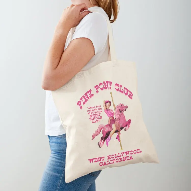 

Pink Pony Club Tote Bag Fabric bag personalized tote Canvas stote bag shopper women canvas