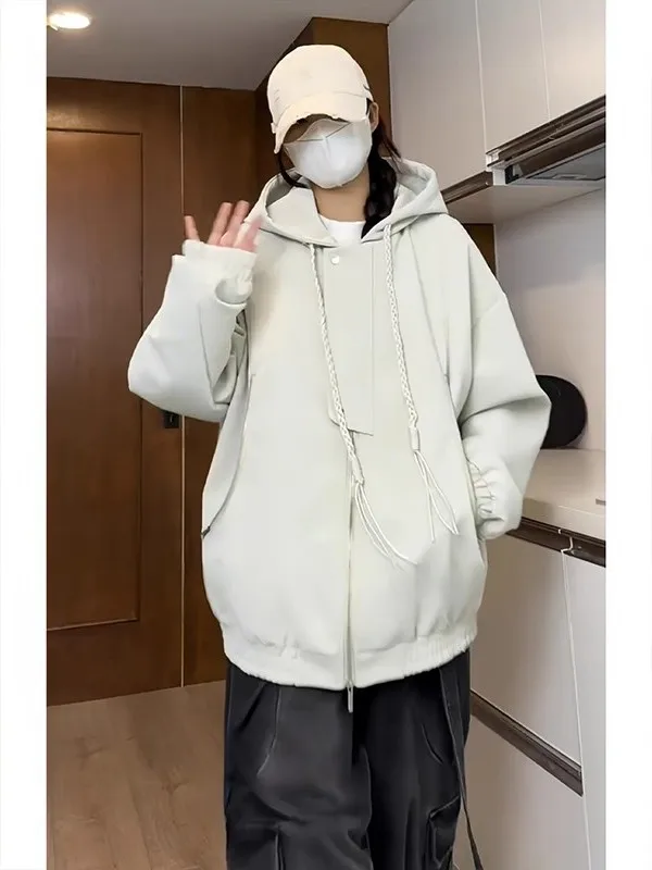 

Matte PU Leather Jaet Hooded ex American Sle Trendy Brand Motorcycle Clothes Couples Outerwear Warmth for Daily Wear