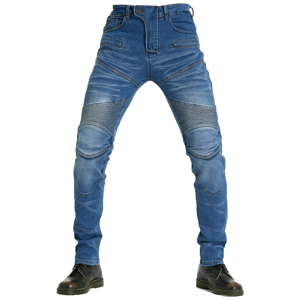 New Motorcycle Riding Jeans Black Blue Men with Knee Hip Pads Motocross Racing Pants Motorbike Cycling Trousers Protective Pants