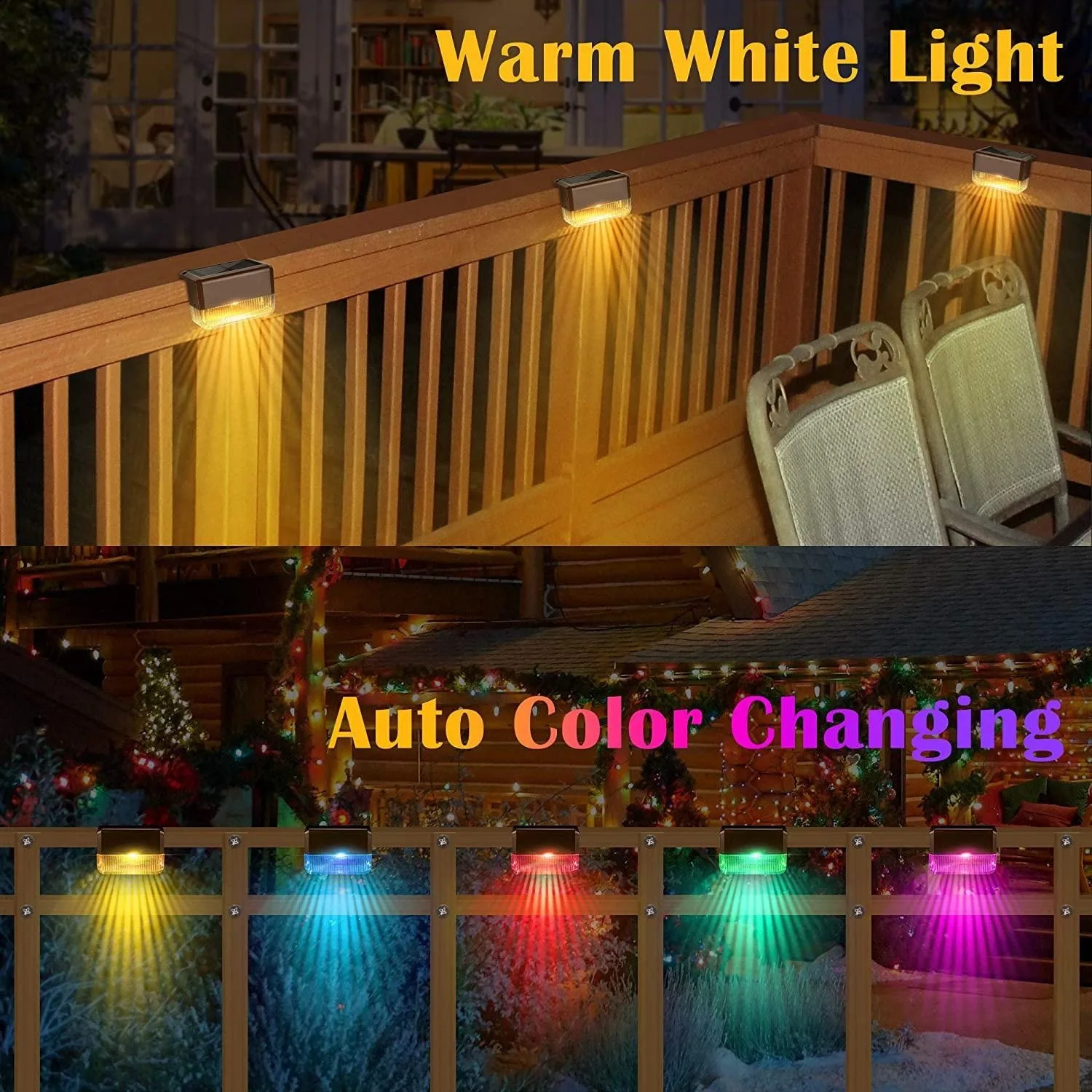 1/2/4/8/12pcs Solar Step Light Multicolor LED Decorative Illumination Outdoor Fence Lamp for Garden Courtyard Fence or Stairs