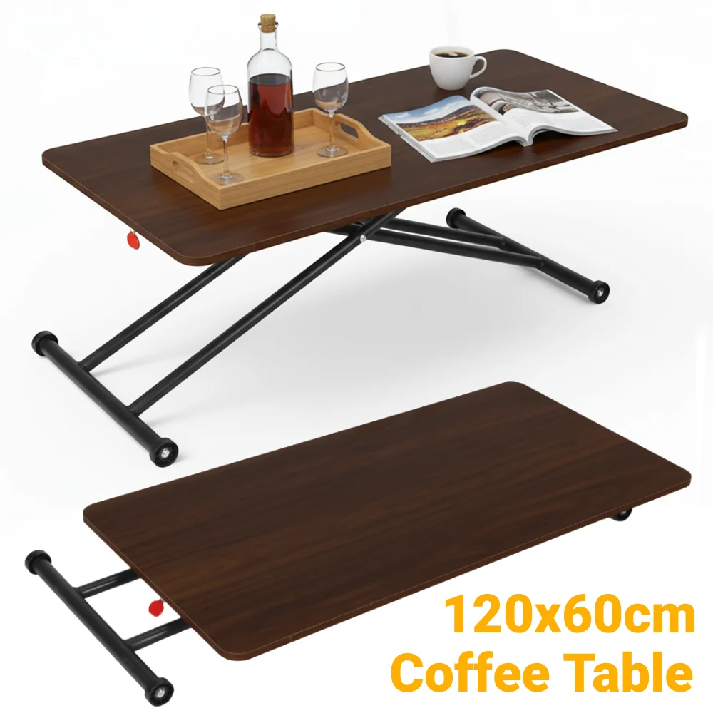 

Coffee Table Storage Shelf Folding with Rollers Floor Tea Table Wooden Modern X Shaped Support for Living Room Home