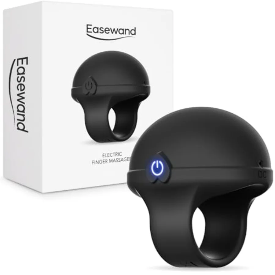 Portable Finger Massage Ball, Waterproof Rechargeable Mini Multifunctional Massage Tool Black