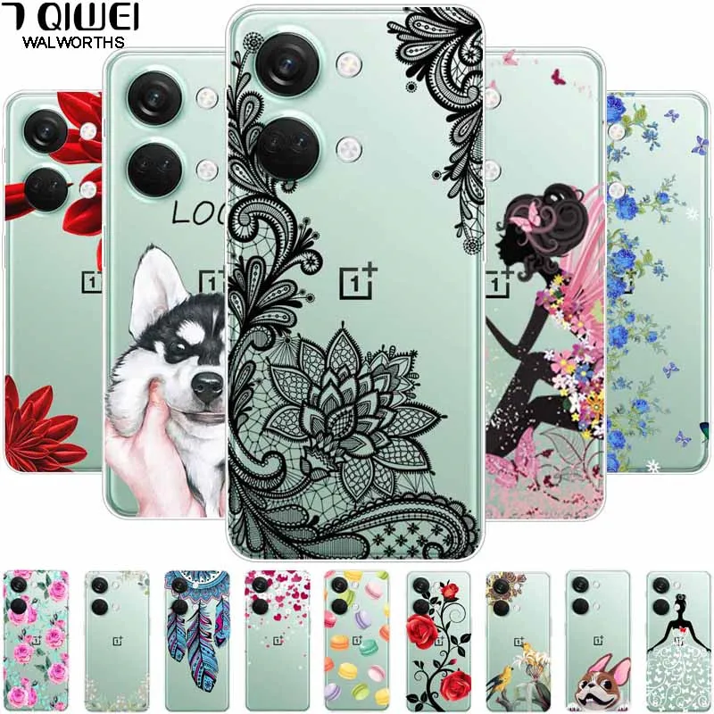 Funda transparente de silicona para teléfono móvil, carcasa de TPU suave y transparente, con forma de búho y perro, para One Plus Nord 3 5G, 2023