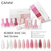6 uds/kit CANNI Gel esmalte de uñas sin TPO Base de goma Gel UV Gel de construcción uñas semitransparente gelatina rosa colección Gel Kit