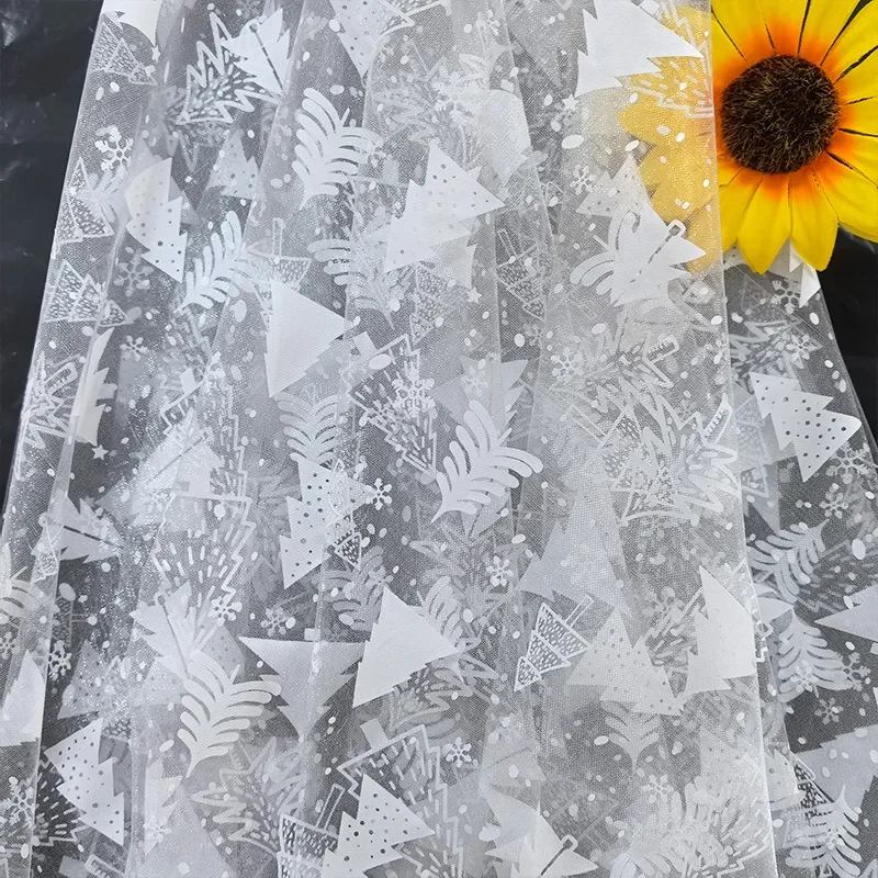 Nova árvore de natal organza festa de natal decoração malha diy artesanal embalagem de presente tecido toalha de mesa