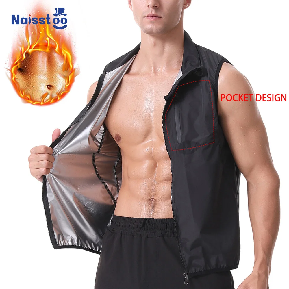 

Naisstoo Sauna Vest for Men Weight Loss Slimming Sweat Vest Fat Burning Fitness Body Shaper Workout Vest