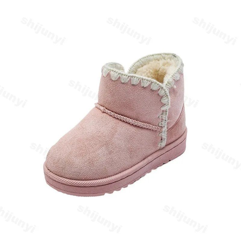 Botas de neve antiderrapantes infantis, bebê, meninos, meninas, crianças, tênis de corrida, esporte, tornozelo, casual, marca de moda, 2024