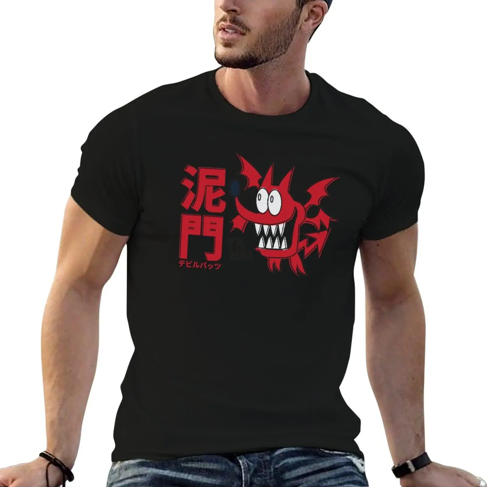 Camiseta Deimon Devil Bats (Eyeshield 21) con estampado gráfico y manga corta