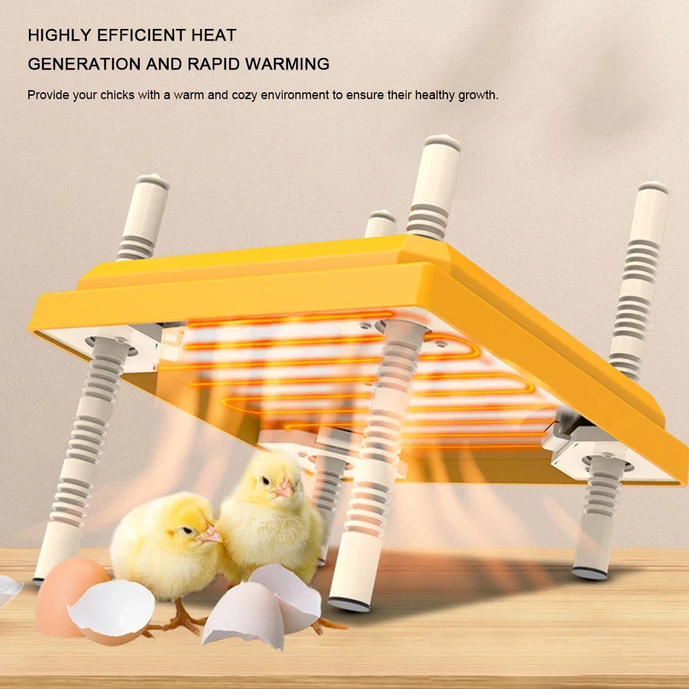 15W Chick Heater Brooder with Acrylic Plate Electric Chick Brooder Heating Plate Energy-Efficient Adjustable Height & Angle