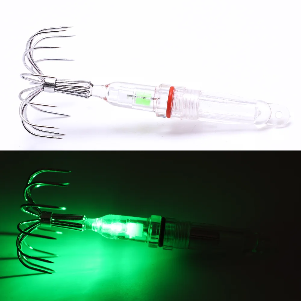 Jig luminoso con luz LED estanca para pesca de calamar - imagen 2
