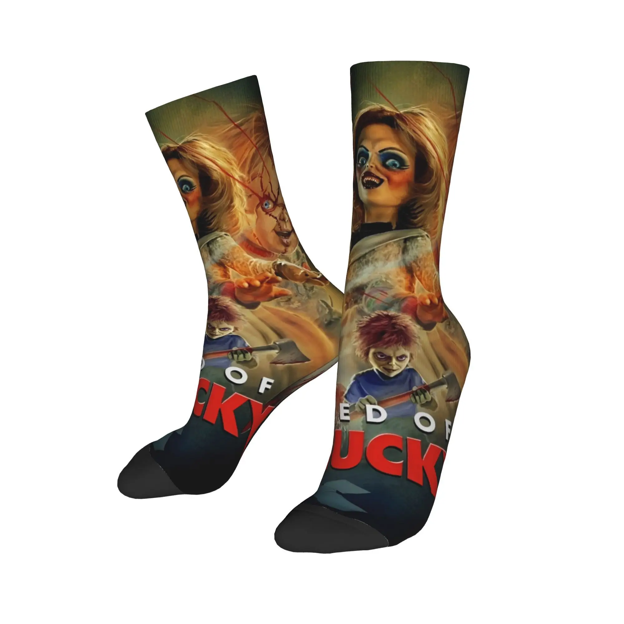 Men Women Chucky Horror Movie  Socks Cute Fashion  Socks Novelty Stuff Middle Tube Socks Birthday Present