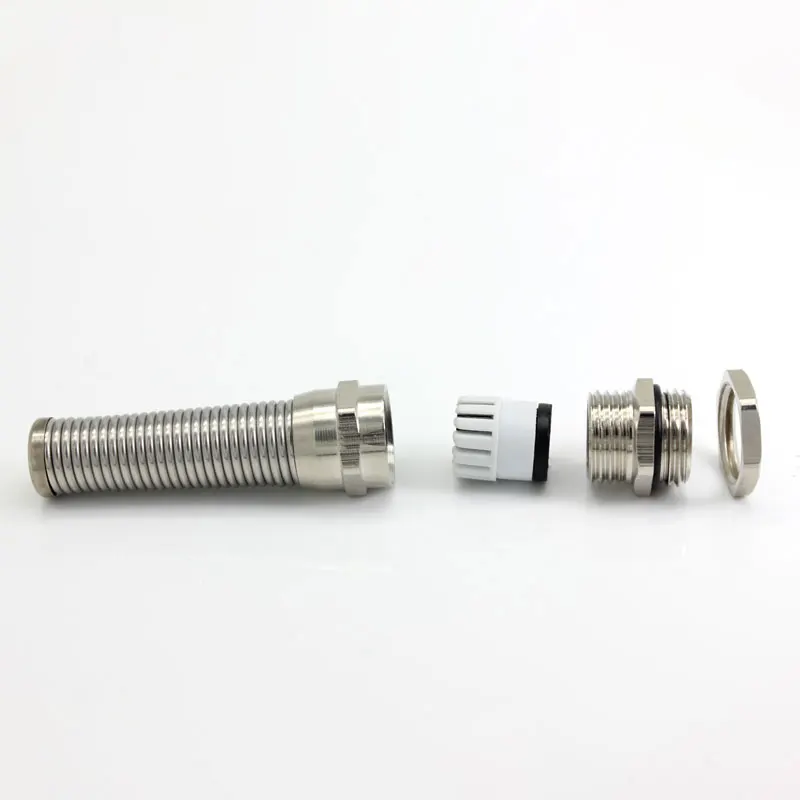 

M12 PG9 PG7 Flex Spiral Brass Cable Glands Spring with Anti Bend Protection Stainless Steel Strain Relief Connectors IP68