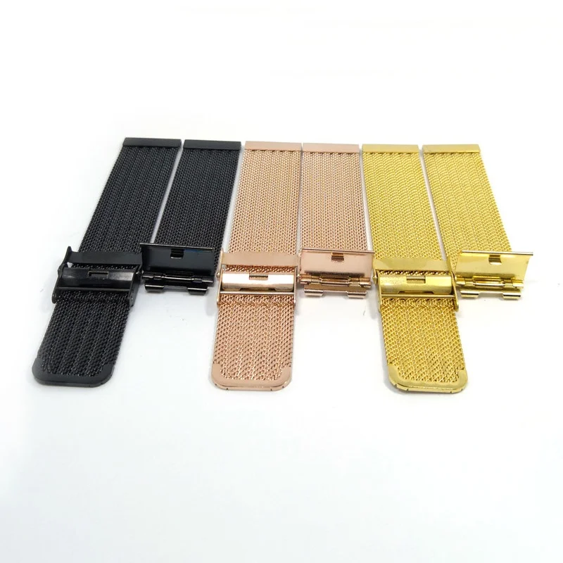 0.6mm Mesh Watch Strap 18mm 20mm 22mm 24mm Stainless Steel Watch Band for Women Men\'s Bracelet Embossed Metal Wristband for DW