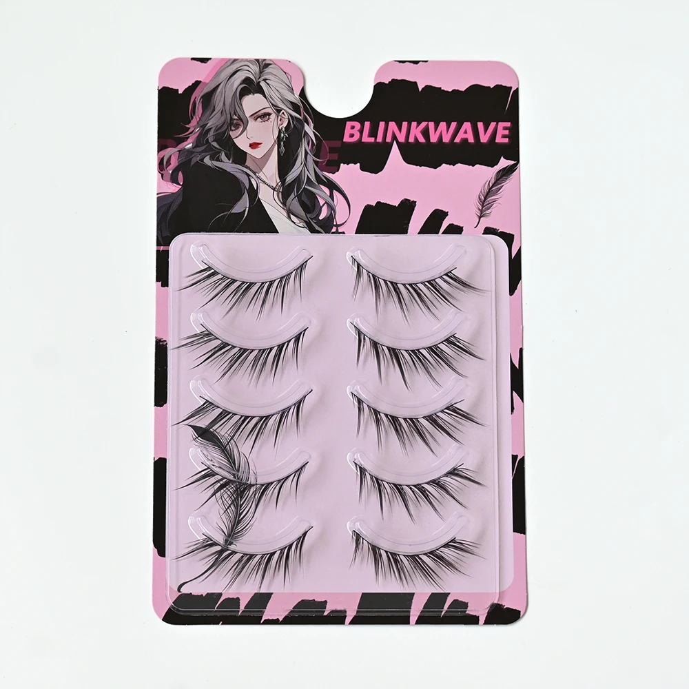 5 Pairs Cat/Fox Eye Effect Lash 11-13mm 3D Wispy Natural Looking False Eyelashes Soft Cat Eye Lashes