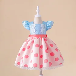 2024 Summer New Dress Toy Story Cosplay Role-playing Shepherdess Dress Polka Dot Mesh Kids Princess Kids Birthday Party Dress