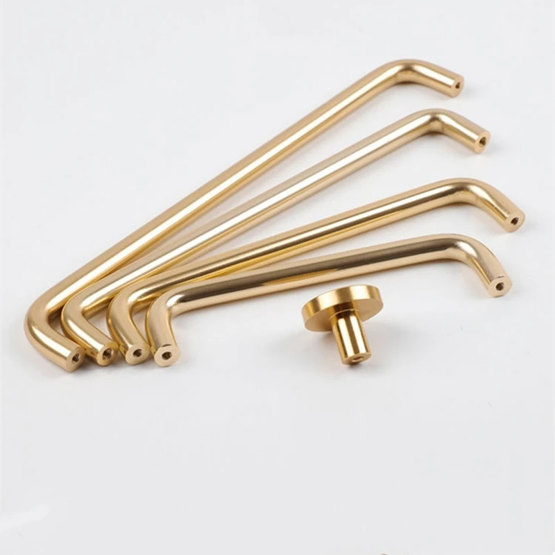 Modern Minimalist Aluminum Alloy Cabinet Pulls Handles for Kitchen Wardrobe Drawer Knobs Furniture Hardware Gold/Black