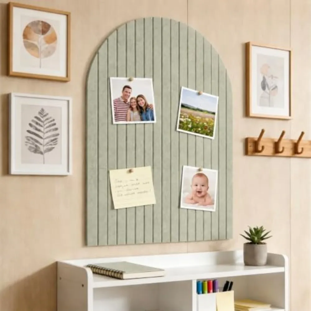 Durable Arched Felt Acoustic Panel Vertical Stripe Polyester Felt Felt Wall Panel Self Adhesive Photo Wall Sticker Living Room