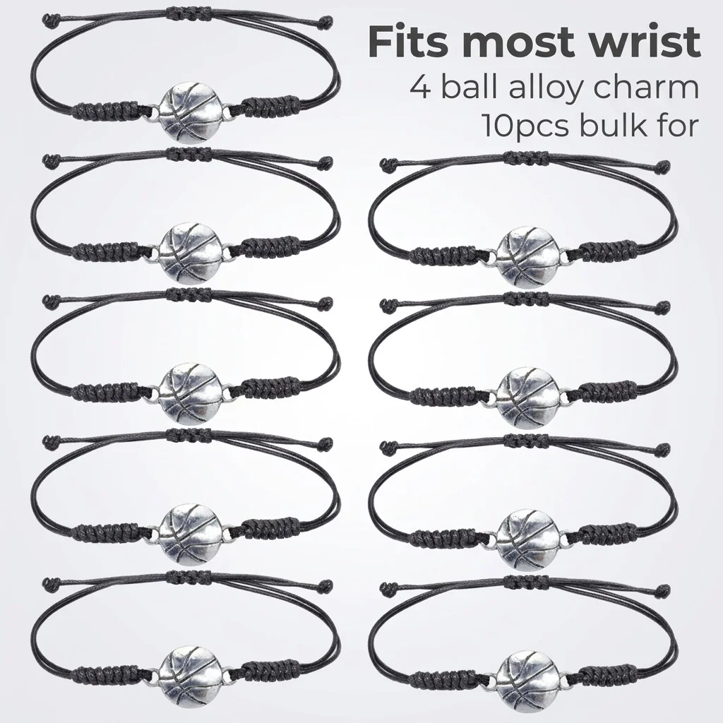 

5 шт. плетеных браслетов из вощеной веревки для мужчин и женщин, ручной работы, из тканой пряжи, для американского футбола, баскетбола, бейсбола, регби и других видов спорта