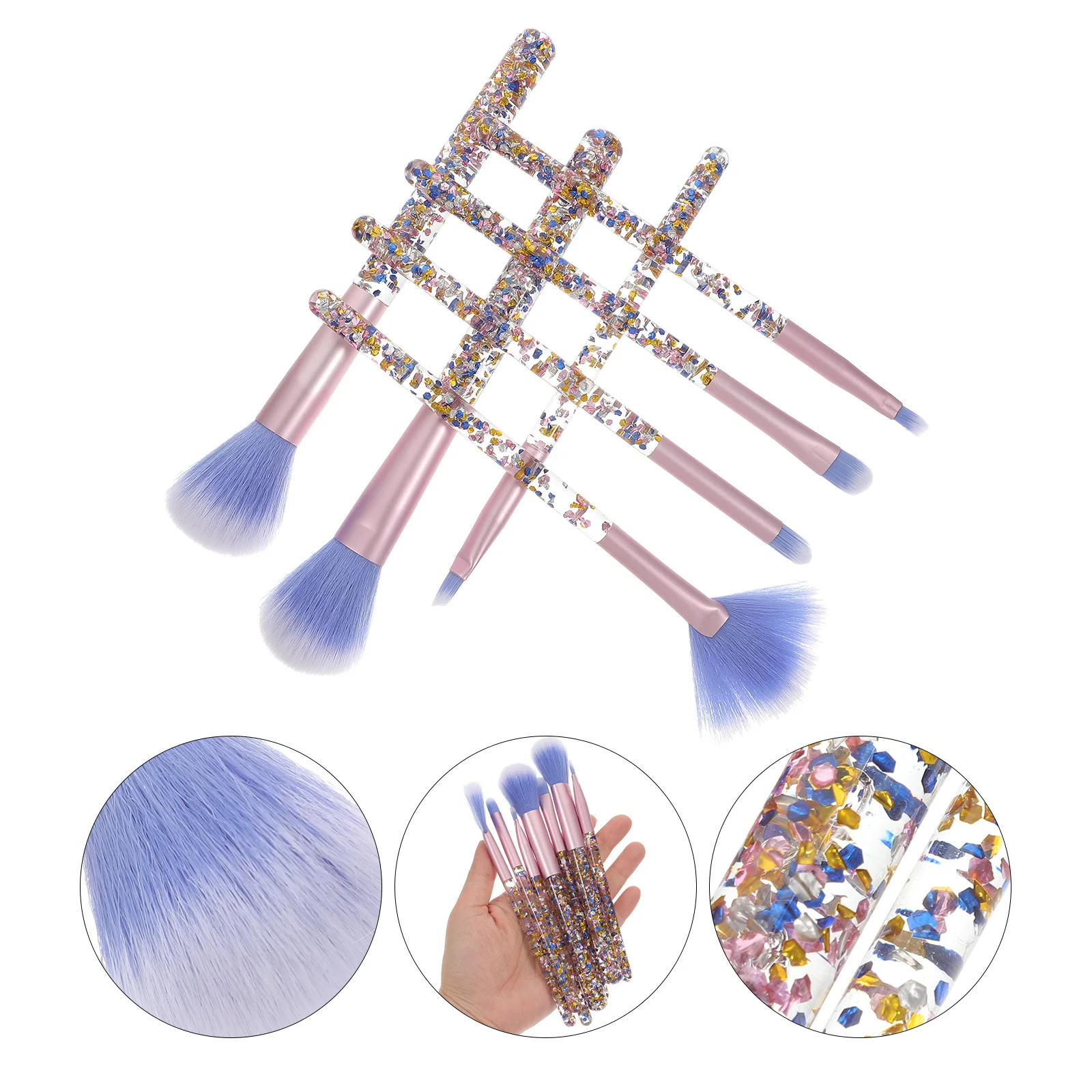 Juego de brochas de maquillaje para mujer, herramientas correctoras de mezcla de sombra de ojos profesional portátil, 7 Uds.