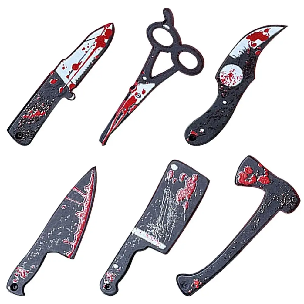 6 pçs decoração cena em miniatura adereços tesoura casa decorações de halloween homem