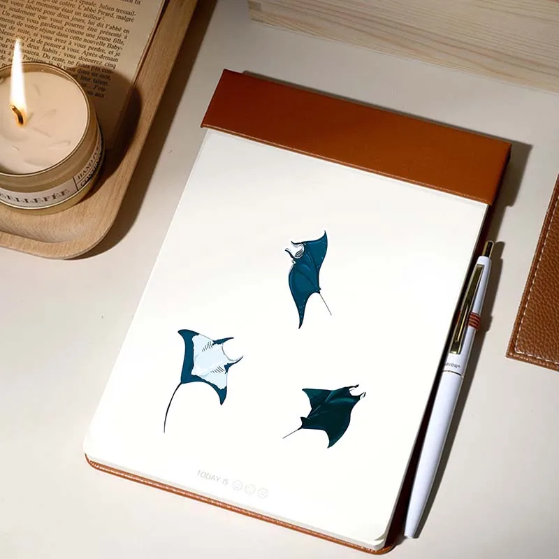 ملصق صائق منزلي من الفينيل العتيق ، ملصق مقاوم للماء ، سلسلة سمك الشيطان ، كرتون ، لطيف ، لوح تزلج ، لوح تزلج ، 50: 50