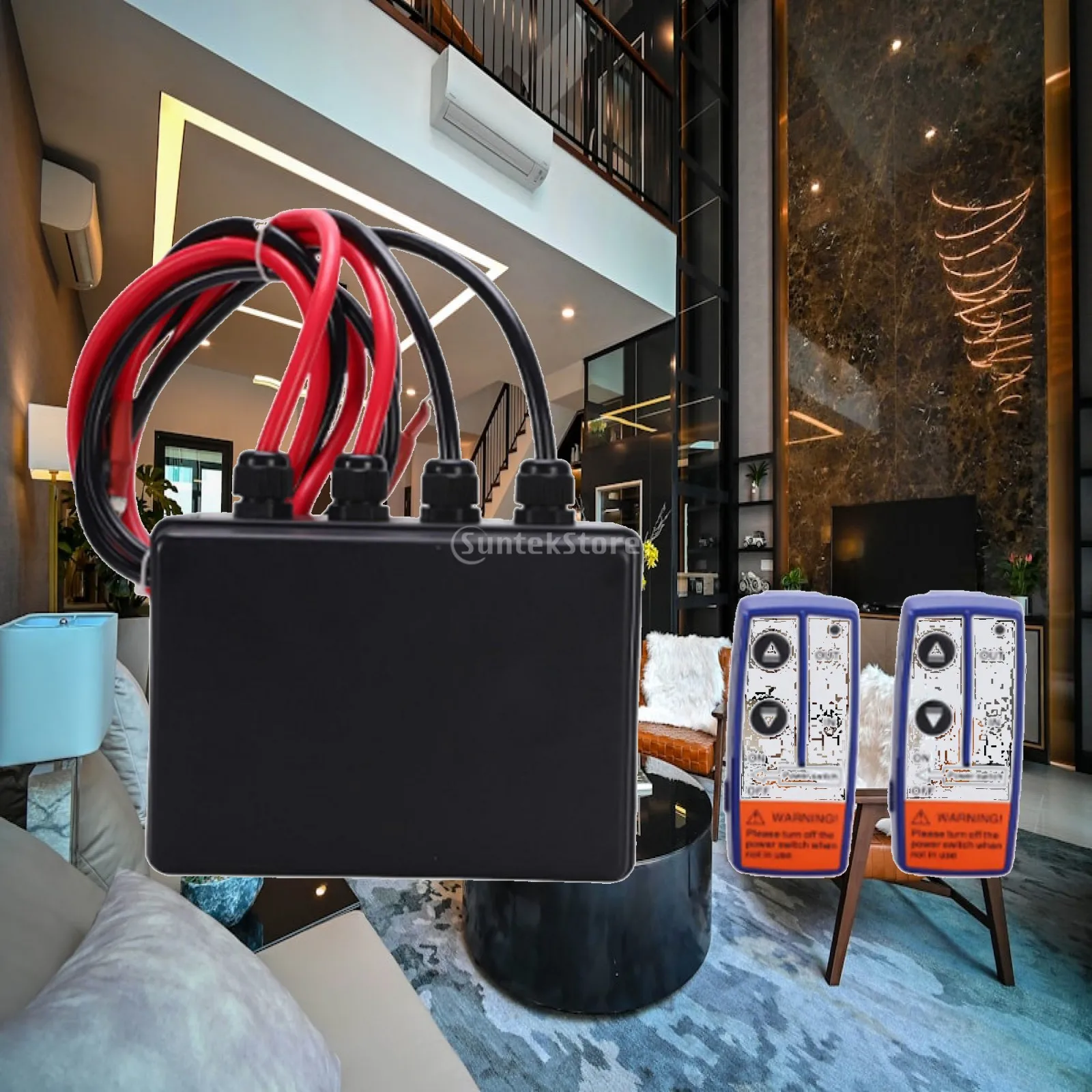 250A Winch Control Box with Remote Control 2Pcs 1.5M and 2Pcs 0.4M Cables Reliable Spare Parts DV12V for UTV Recovery