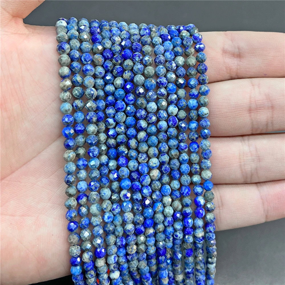 Wholesale 2/3/4mm Faceted Stone Bead Natural Apatite Labradorite Agat Mini Loose Spacer Beads For Jewelry Making Necklace DIY