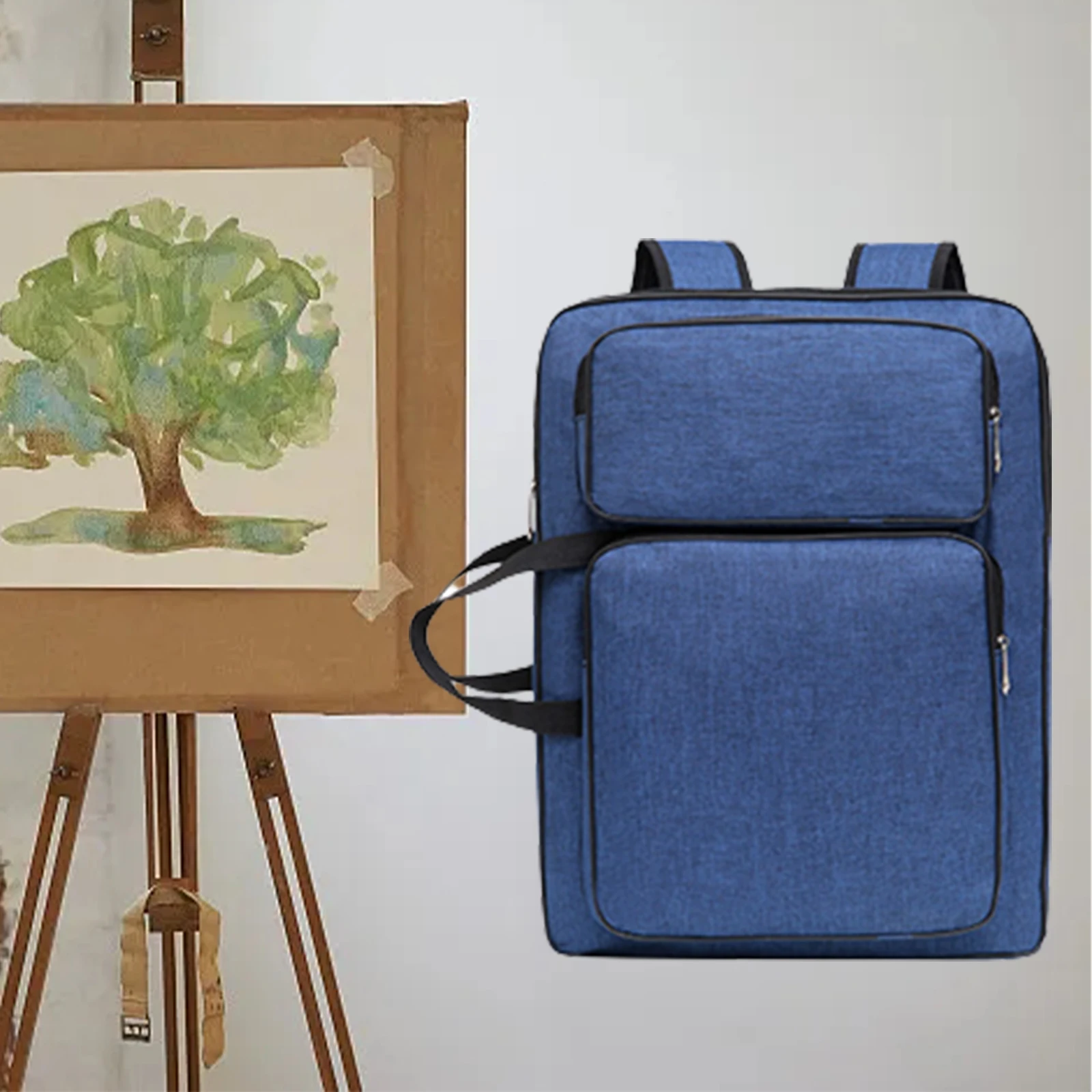 Multifuncional Artist Portfolio Backpack, Carry Shoulder Bag, Drawboard Tools, Caso de Viagem para Desenho, Esboço, Pintura