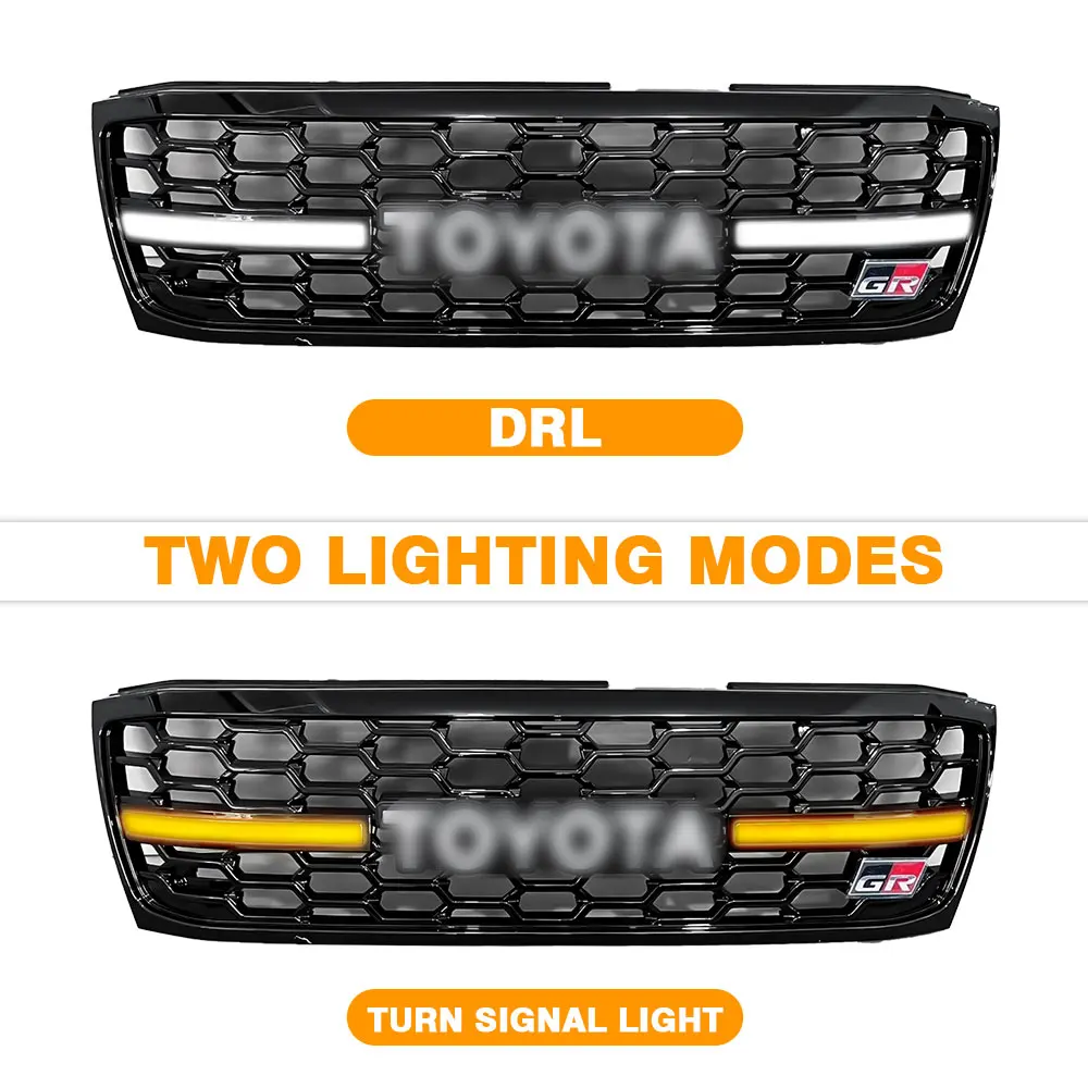 GR style Black Grille grille with turn light For Toyotas land cruiser landcruiser LC100 LC 100 FJ100 1998-2007 front bumper DRL