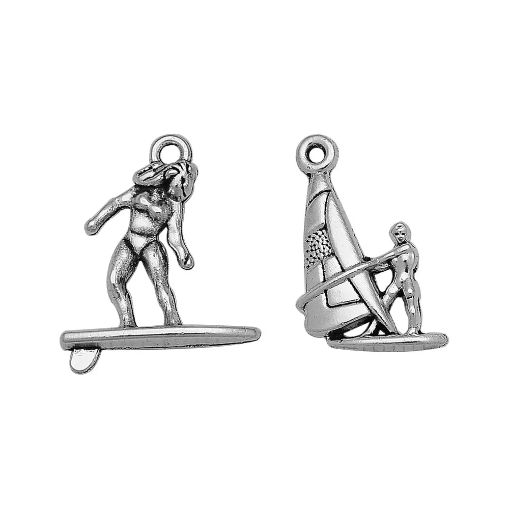 Surfing Sports Charms Sailboat Pendant For Diy Jewelry Making Supplies Bulk Wholesale Items Small Business