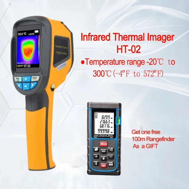 

HT-02 Handheld IR Imaging Camera 60X60 Infrared Resolution 3600 Pixel Digital Display Thermal Imager Quick Tester