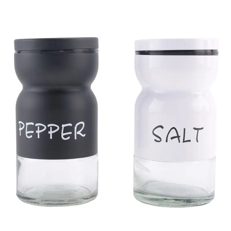 AB11-Farmhouse Salt And Pepper Shakers Set With Adjustable Lids, Modern Home Country Kitchen Decor, Cute Shaker Set