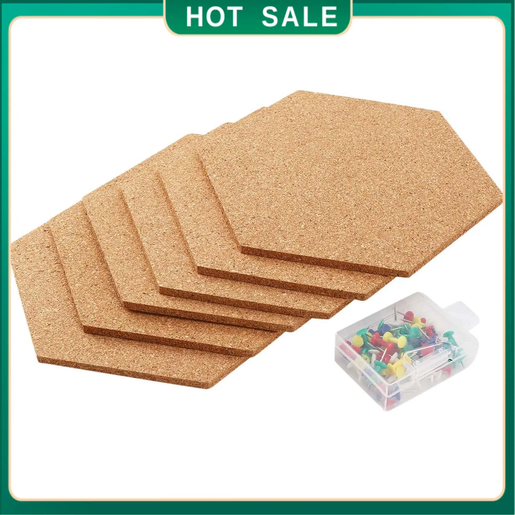 

My Home 6Pcs Hexagon Cork Board Tiles Self Adhesive Thick Corkboards For Wall Memo Boards Pin Board Decorative Bulletin Board