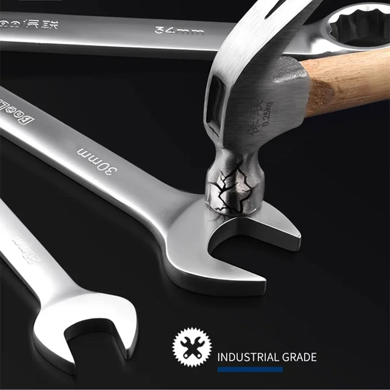 Chiave combinata da 6 mm ~ 32 mm Set di chiavi aperte Plum Blossom 45 Strumenti hardware in acciaio al carbonio Estensione piastra opaca a doppia testa