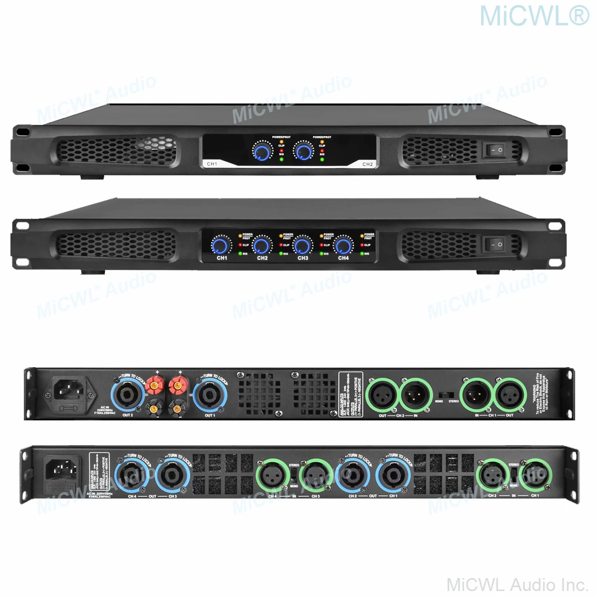 MiCWL PX8500 4 kanałowy 8500W cyfrowy wzmacniacz wysokiej mocy 2WD 2x3600W 4 ohm wzmacniacz głośnik Subwoofer głośnik niskotonowy 8 omów RMS