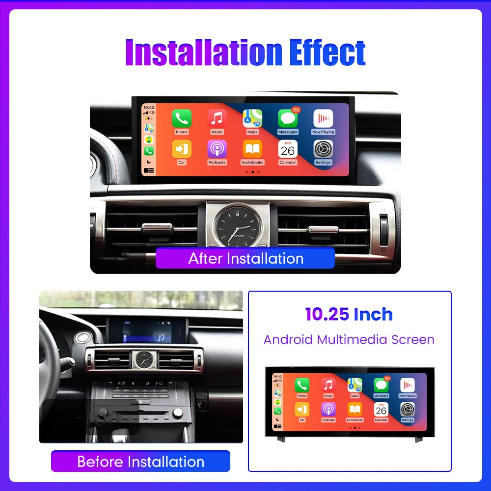 10.25 Inch Android Car Radio For Lexus IS RC 200 250 300 350 200T 300h 2013-2019 GPS Navigation Multimedia Player Carplay IPS 4G