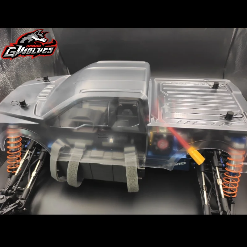 Wysokiej jakości 1/8 RC PC F150 Raptor obudowa 313mm rozstaw osi dla HOBAO OP-0125N RC Monster Truck Crawler Scale MTX FLUX MT410 — zdjęcie 5