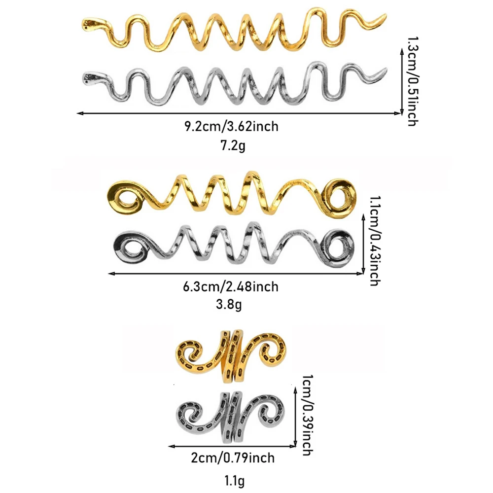 Juego de accesorios para el cabello en espiral, horquillas de aleación, estilo étnico, rastas redondas, 6 piezas