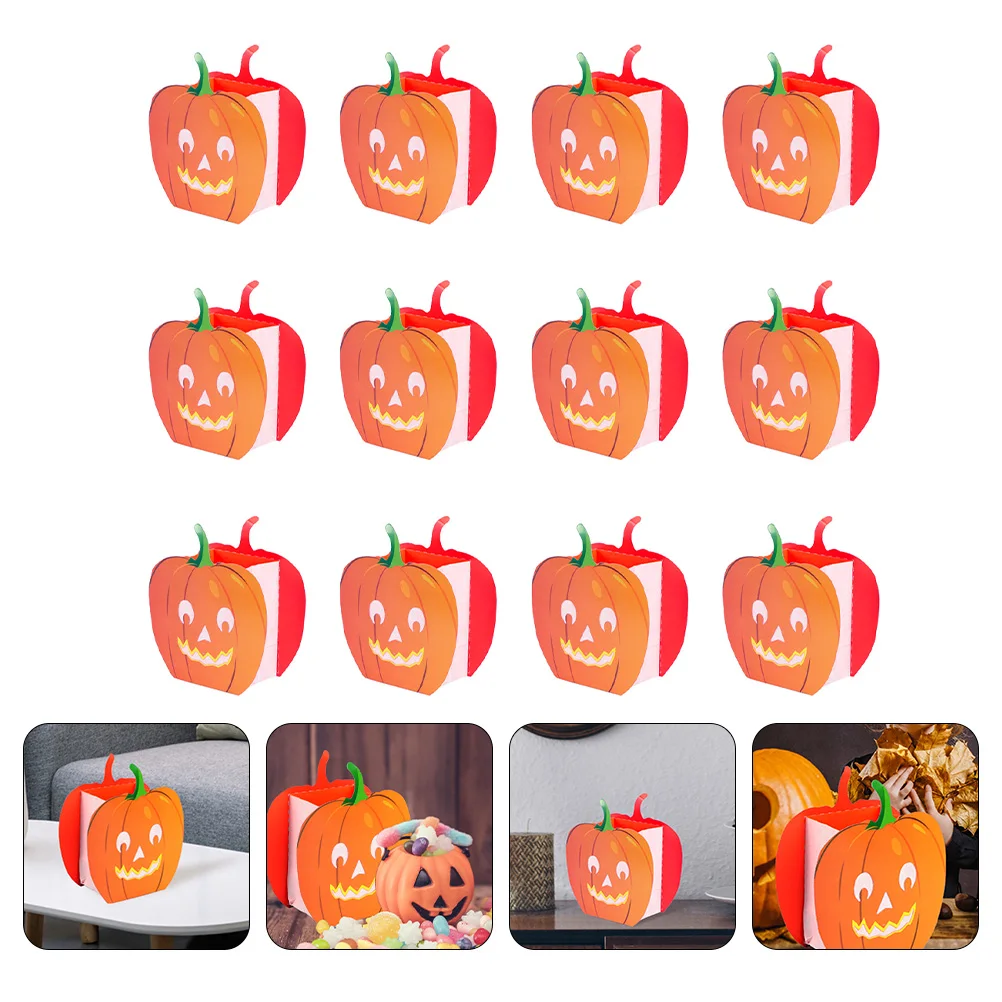 12 sacchetti di zucca, decorazioni per lanterne di Halloween, sacchetti scavati resistenti al fiamma, ornamenti per festival, resistenti allo strappo