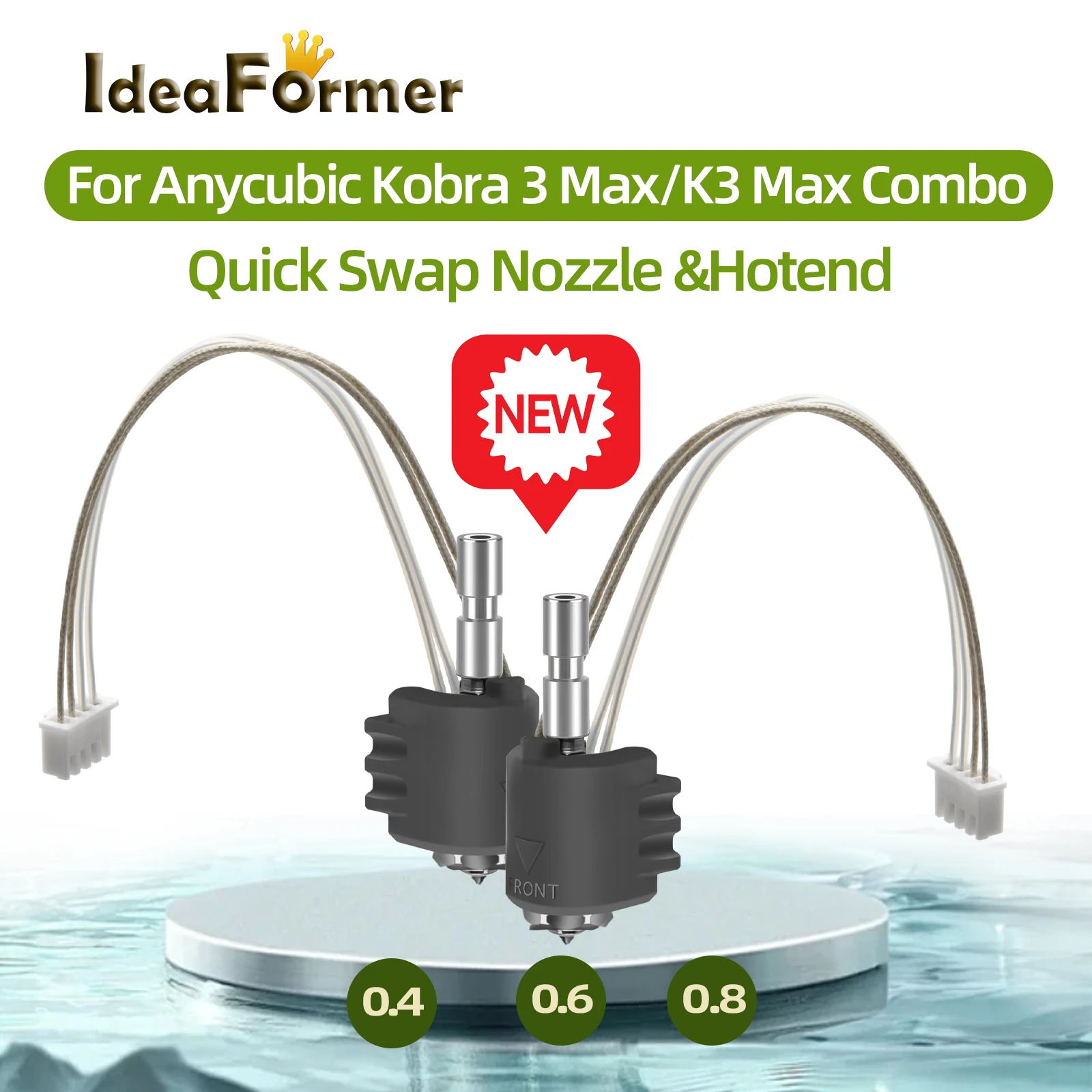 

For Anycubic Kobra 3 Max Ceramic Hotend Integrated hardened steel nozzle Thermistor Heating component K3M 3d printer accessories