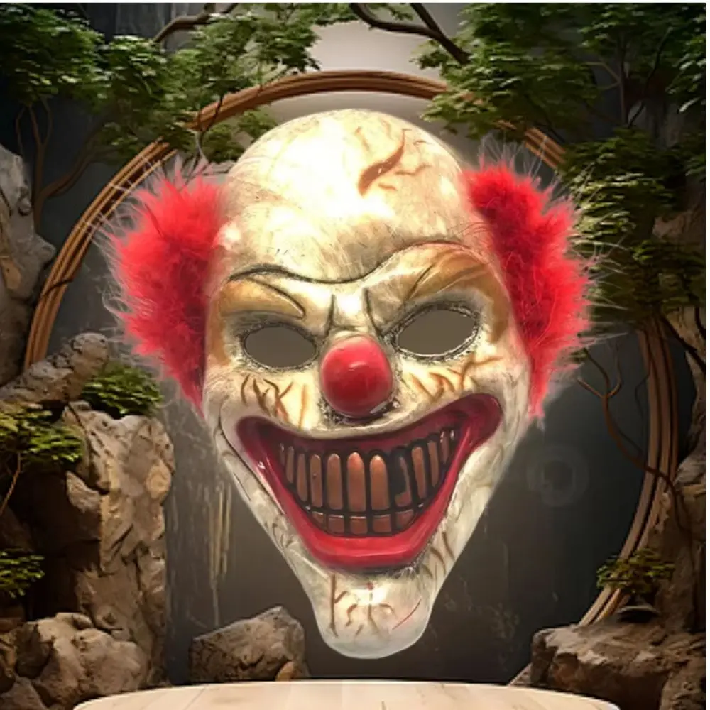 

Ретро красно-волосая люминесцентная маска клоуна для Хэллоуина Horror Payday, новый стиль, люминесцентная маска для лица