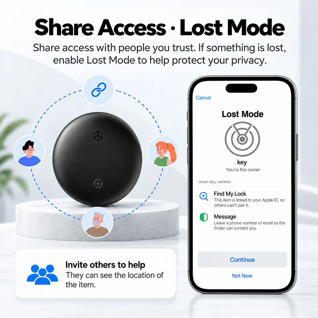 Air Tags Smart Tracker Item Finder Works Compatible with Apple Find My (iOS Only) App Tracker Tag Locator Keys Luggage