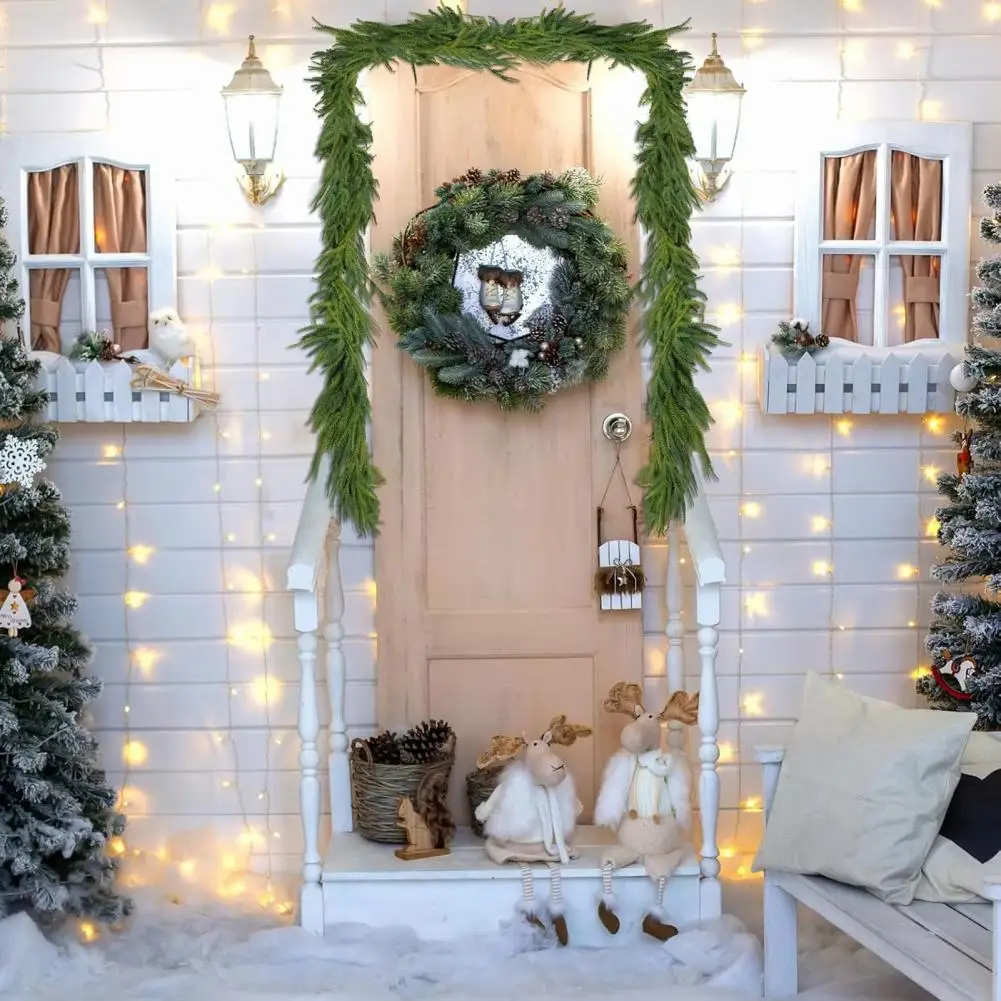 مدفأة رف جارلاند عيد الميلاد جارلاند الديكور ريال اللمس عيد الميلاد نورفولك الصنوبر جارلاند للديكور الداخلي والخارجي الشتاء #5
