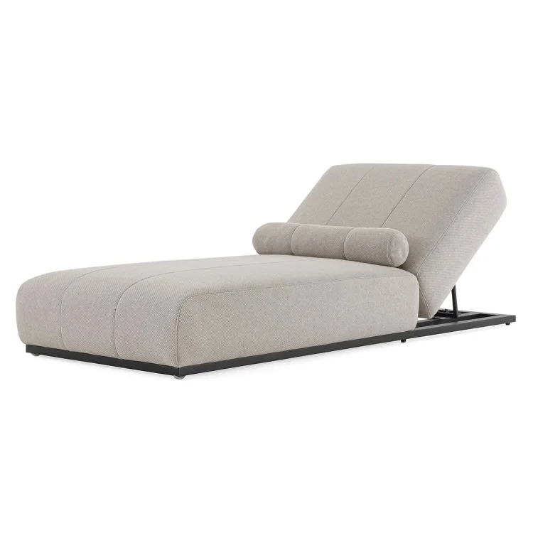 &Luxury Garden Furniture Campeche Chaise Longue Teak Sun Lounger Eco-Friendly Park Chaise Designer Daybed Outdoor Patio Use