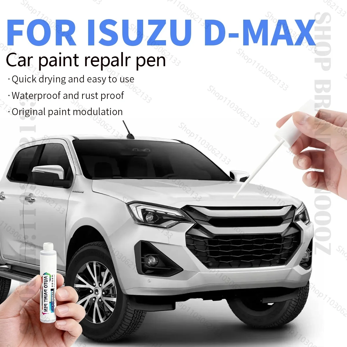 Car Paint Repair Pen  Paint Scratch Repair Accessories Black Grey Red Silver White Blue Orange For 1972-2025 Isuzu D-MAX
