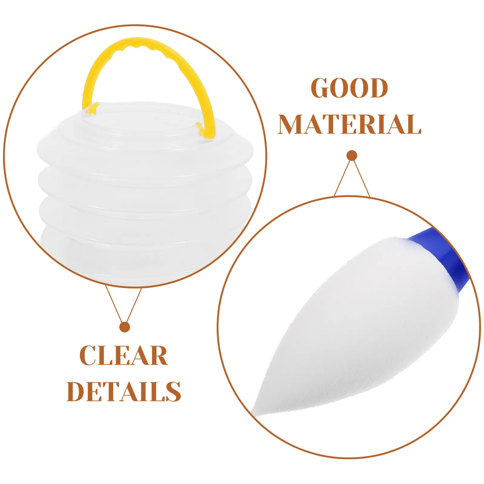 1Set Ground Water Brush Pen Large Calligraphy Brush Elderly Outdoor Writing Floor Calligraphy Kit Collapsible Water Bucket