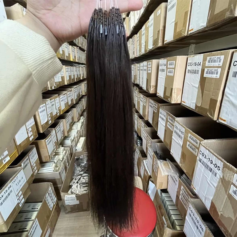 2 # مايكرو الخرز وصلات شعر 8D سيليكون حلقة نانو الشعر غير مرئية سهلة التركيب أحلك الشعر البني 30 جرام/الحزمة #1