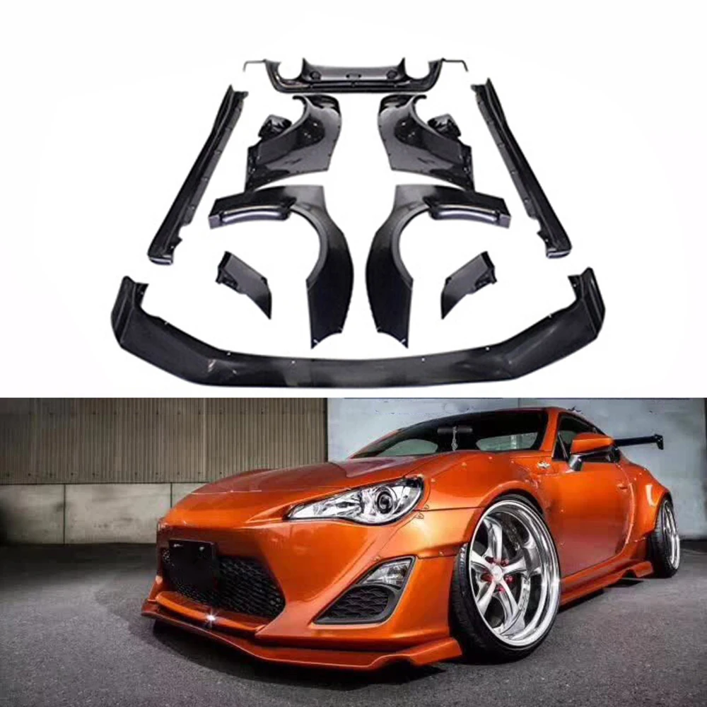 

v1 Style Wide Body Kit Carbon Fiber Fibre Bodykit For Toyota GT86 Subaru BRZ with front rear lip diffuser side skirt Fenders