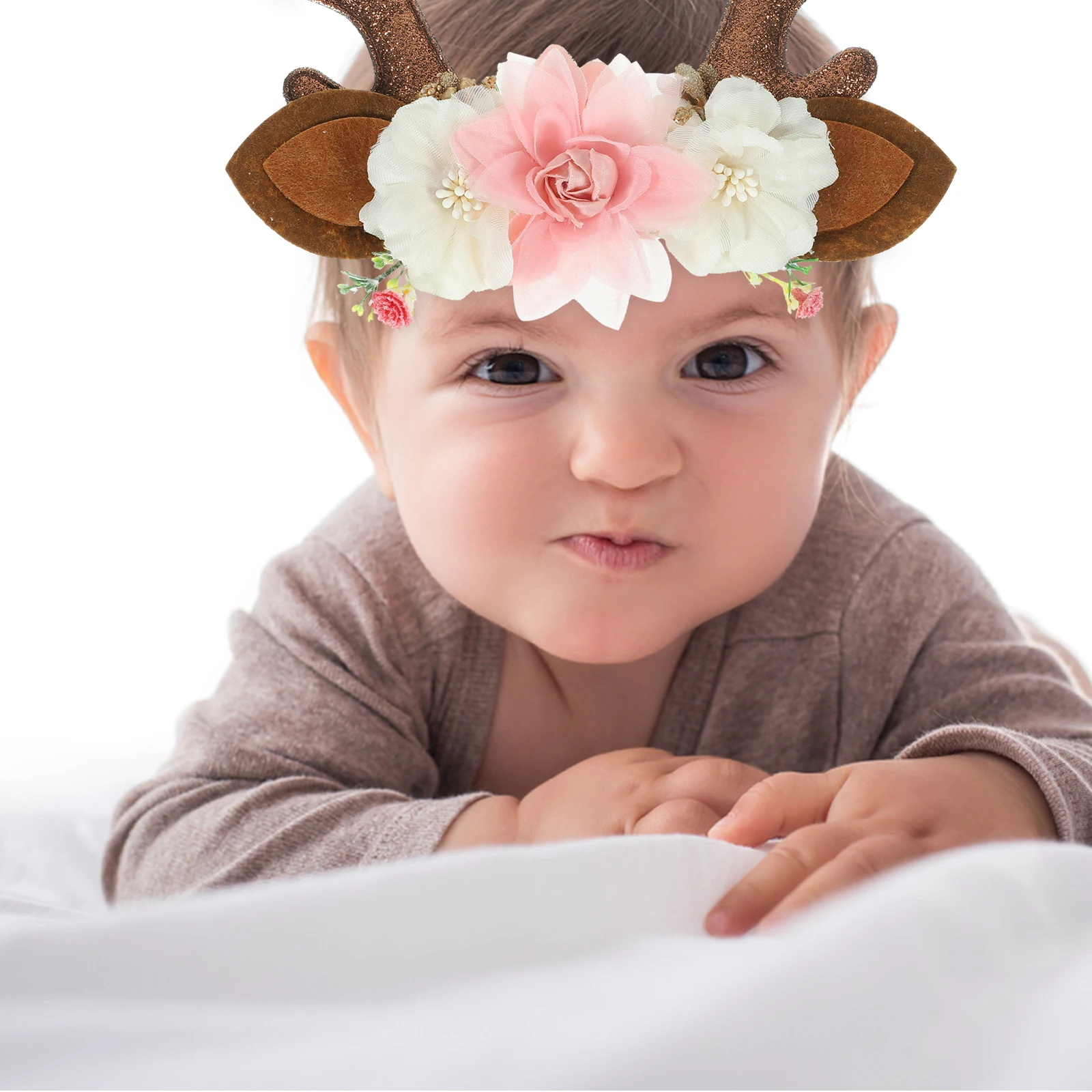 

Cute Baby Girl Christmas Deer Horn Headband Elk Ears Antler Elastic Decorative Party Birthday Gift Toddler Lightweight
